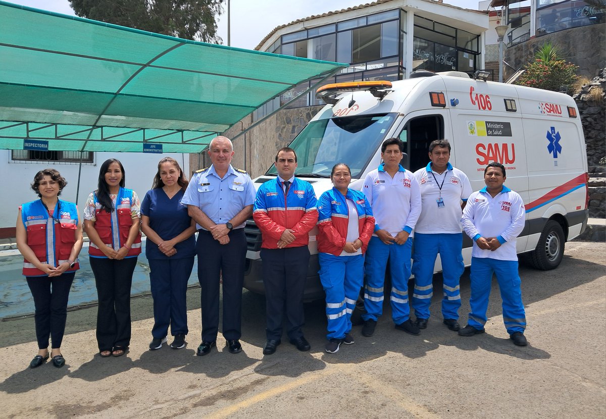 📞 #Línea106 | Estuvimos presentes en el Complejo Deportivo Monterrico - CMONT de la @fapperu 🛩️ para la implementación del período de prueba de nuestra base #SAMU en dicho recinto. Seguimos creciendo para seguir #SalvandoVidas. 🚑