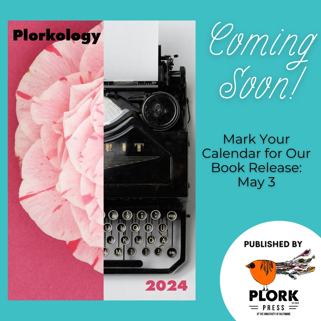 Plorkology 2024 is coming soon! Just one month from today we’ll be releasing our book, so we couldn’t wait to show you its cover. Mark your calendar for May 3! #litmags #literaryjournal #writingcommunity #artcommunity #ubalt #bookrelease