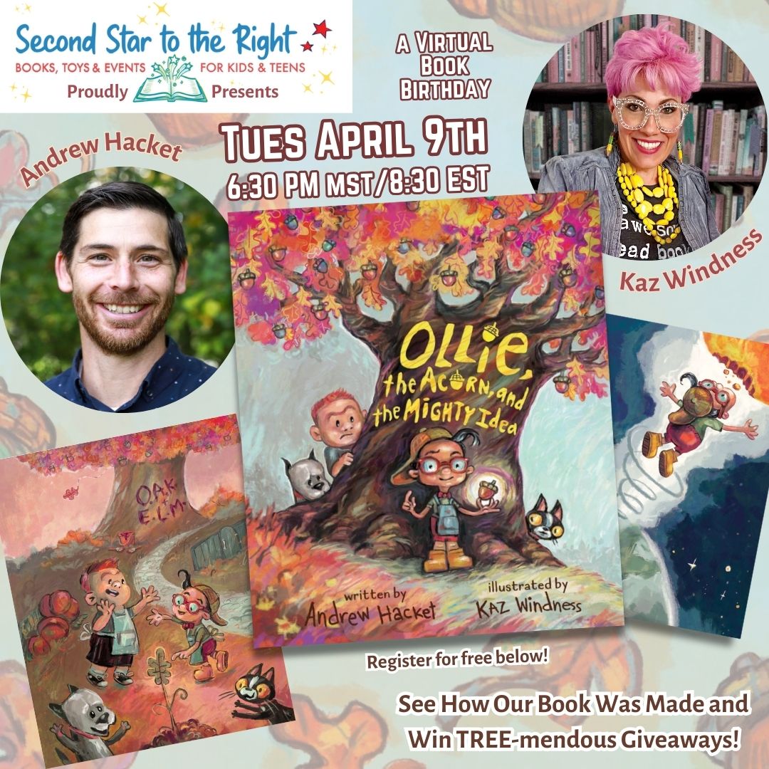 @Kwindness and I have whipped up a little party for OLLIE, THE ACORN, AND THE MIGHTY IDEA & you are invited! RSVP below by 3pm MST/5pm EDT on 4/9. Thanks to @SecondStarBooks for hosting. RSVP here: forms.gle/aPzATuhbM1uHii… #ollietheacorn #bookbirthday