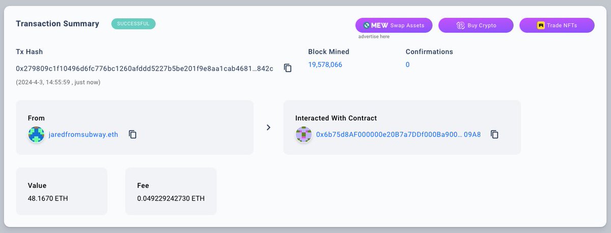 GM #Ethereum Explorers! ☀️🕵 Can you decipher what type of transaction this is? 🔦 Bonus points for finding and naming the protocol included in the transaction! Find the transaction on @eth_VM 👇 ethvm.com/tx/0x279809c1f…