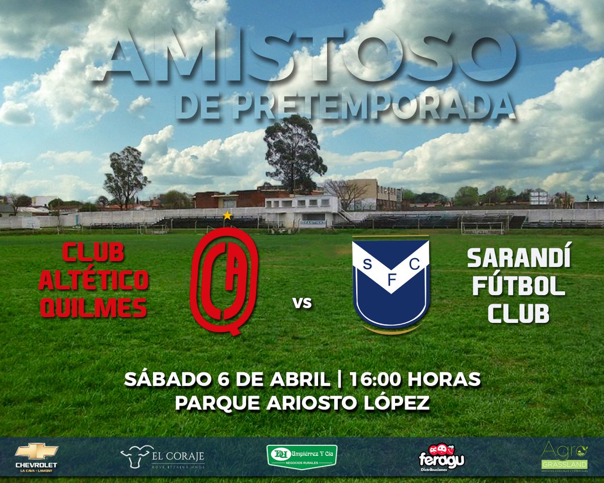 Nos seguimos preparando para el comienzo de la #CopaOFI y torneo local. 

Este sábado viajamos a Florida para enfrentarnos en un nuevo amistoso de pretemporada al <a href="/club_quilmes/">ClubQuilmesOficial</a> a partir de las 16:00 en el estadio Parque Ariosto López. 

Ya queda menos!!🤞🏻🤩
#ViejaEstirpeDeCampeón
