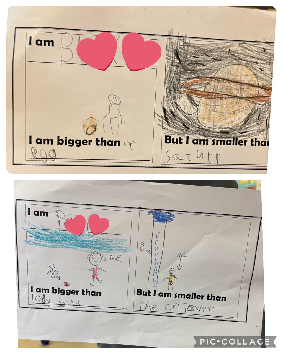 We started to think about measurement and the many words that can be used to describe this concept. We learned that measurement is often the comparison of the size of an object to the size of another. We made a class book to show our understanding! @orioleparkjps @TDSBmath