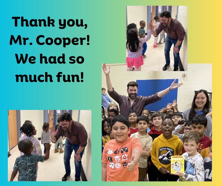 Today our Mustangs had an exciting opportunity to meet Mr. Jay Cooper, Illustrator and Author! We watched him bring characters to life. Our kindergartners were inspired and created their own chimera monsters! @fcpsnews @jaycooper @FCPSMcNairES #OneTeamOneDream #MustangsThrive