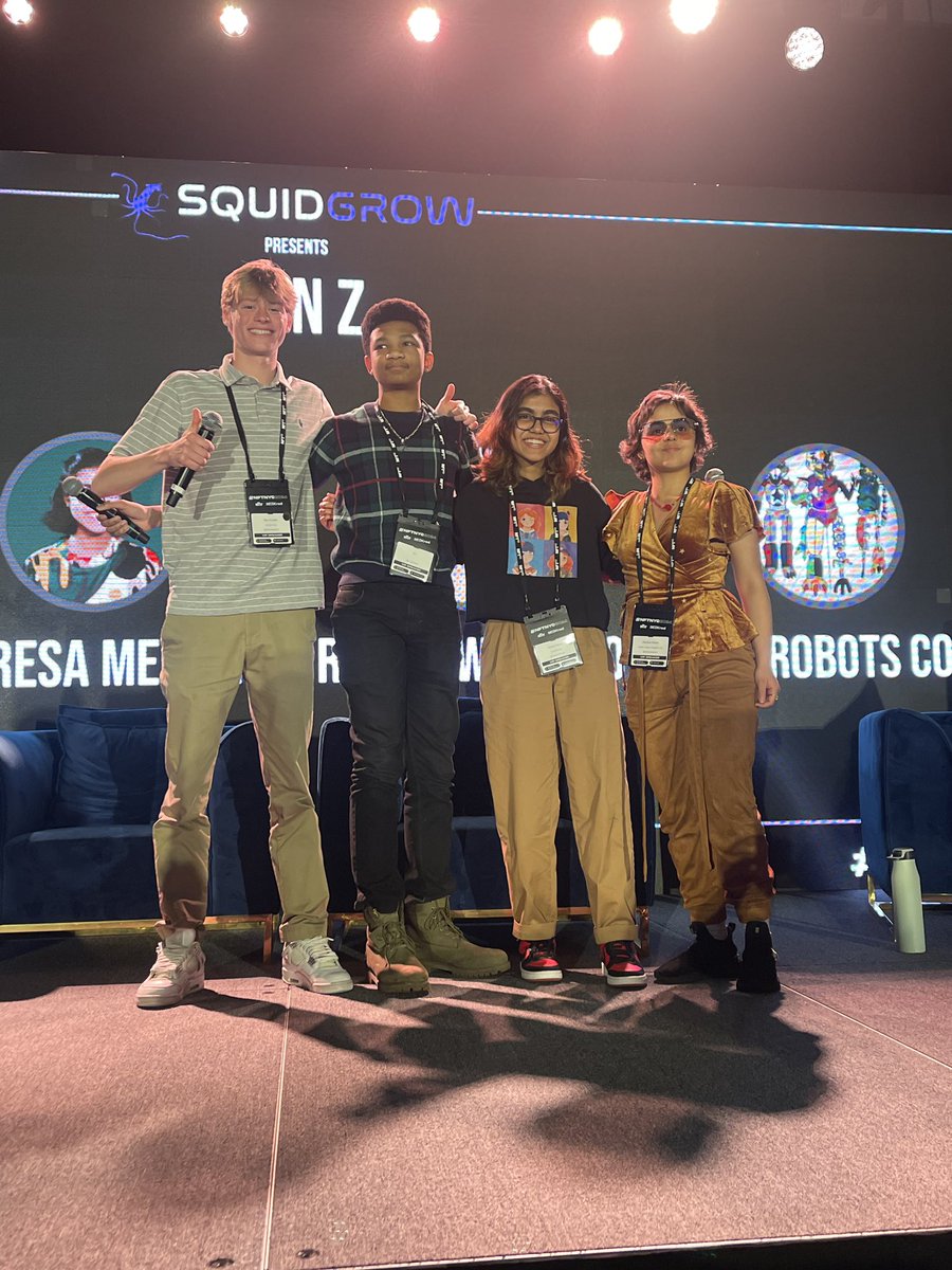 True Stars Media🌟 (@truestarsmedia) on Twitter photo Congrats to these Gen Z superstars today for an awesome panel!!🤩
<a href="/MaxSchaferAT/">Max Schafer</a> <a href="/K_JRobotsCo/">K&J Robots Co.eth</a> <a href="/TeresaMelvinart/">Teresa Melvin</a> <a href="/RainbowMosho/">Rainbow Mosho NFTNYC | MoonMars | United Nations</a>
Photo by: <a href="/SDArtWork/">Sean Davis</a> 💫 Congrats to these Gen Z superstars today for an awesome panel!!🤩
<a href="/MaxSchaferAT/">Max Schafer</a> <a href="/K_JRobotsCo/">K&J Robots Co.eth</a> <a href="/TeresaMelvinart/">Teresa Melvin</a> <a href="/RainbowMosho/">Rainbow Mosho NFTNYC | MoonMars | United Nations</a>
Photo by: <a href="/SDArtWork/">Sean Davis</a> 💫
