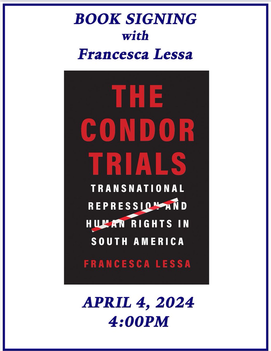 ⭐️Join me tomorrow for this 📕 ✍️ session 🗓️April 4🕰️4 PM at @yalepress booth #400 at Grand Ballroom B at the Hilton Union Square. You can also buy copies of #TheCondorTrials 📚 with 30% See you there ⭐️