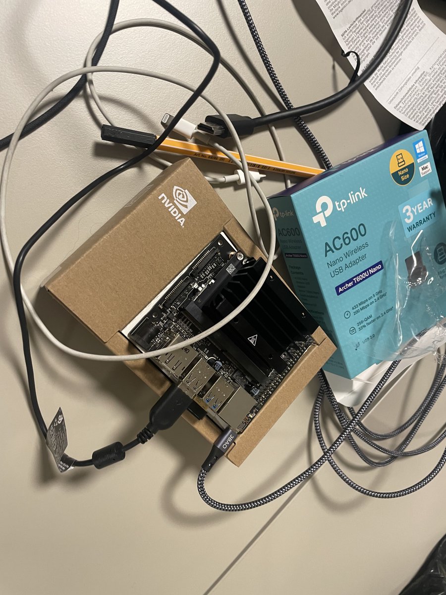 14-day challenge: Building an ML model for pizza quality assurance 🍕🤖 

Day 3: Setting up the #JetsonNano 📦
- Ordered the wrong power outlet (AC instead of DC) 🔌😅
- Micro-USB works for now 👍
- Currently working on running a YOLO model on live video feed 📹 #buildinginpublic