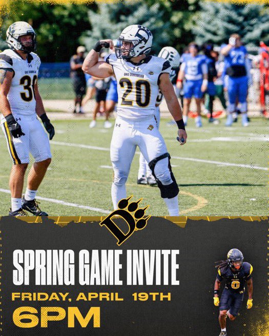 Excited to announce i will be on campus @ohiodominican April 19th for my spring game appearance. @OhioDominicanFB