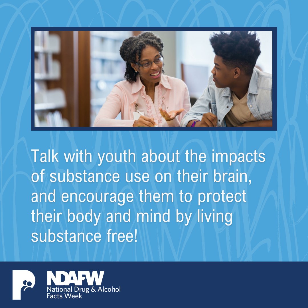 Substance use directly impacts the brain, affecting mood and impacting brain health. Being open with the youth in your life can help them make more intelligent choices around substance use. #NDAFW #NDAFW2024 #ThePartnershipNH @DrugFreeNH