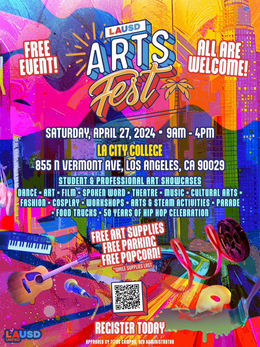 The excitement is building for our arts fest on April 27! Be an arts supporter and drop by for STEAM activities, musical performances, film and theatre productions, 🎥🎭 , hear student poems in the Spoken Word stage, 👏🏼 our students on the fashion show runway. See you soon!