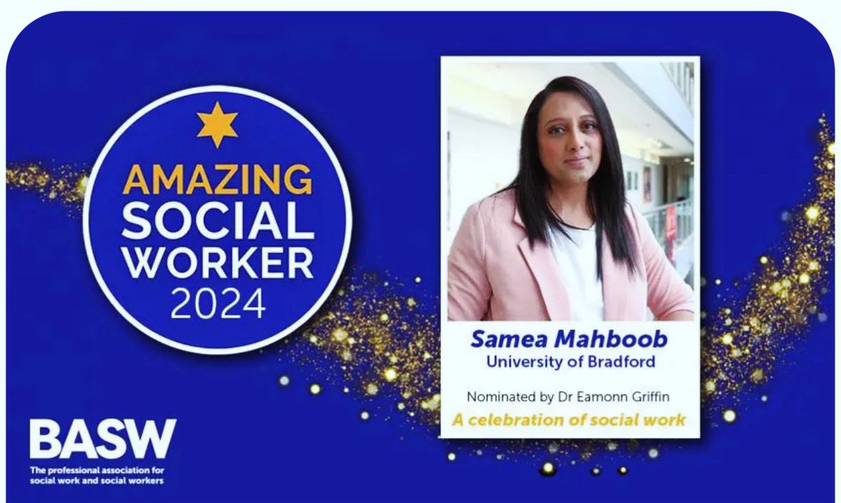 Thank you @BASW_UK for recognising my passion for social work profession, let’s talk social work and bring the positive vibes and fight against the stigma attached to this profession @Ruby_Bhatti_OBE @briantheroomie @RobMitch92 @gillkirkman@universityofbradford