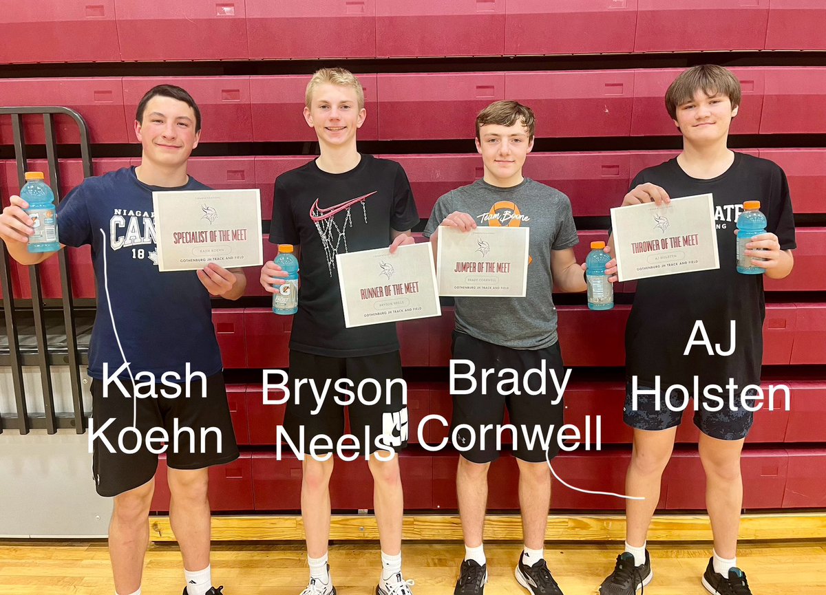 nrubenthaler's tweet image. 🤩 Swede JH track recognizes these 4 young men as athletes of the meet. They’ve put in work during the off season to be in the position they are in..in the weight room, on the track, and in the ring. @GBurgSwedes @coachneels @SwedeImpact @SwedesAD @TillerMargaret