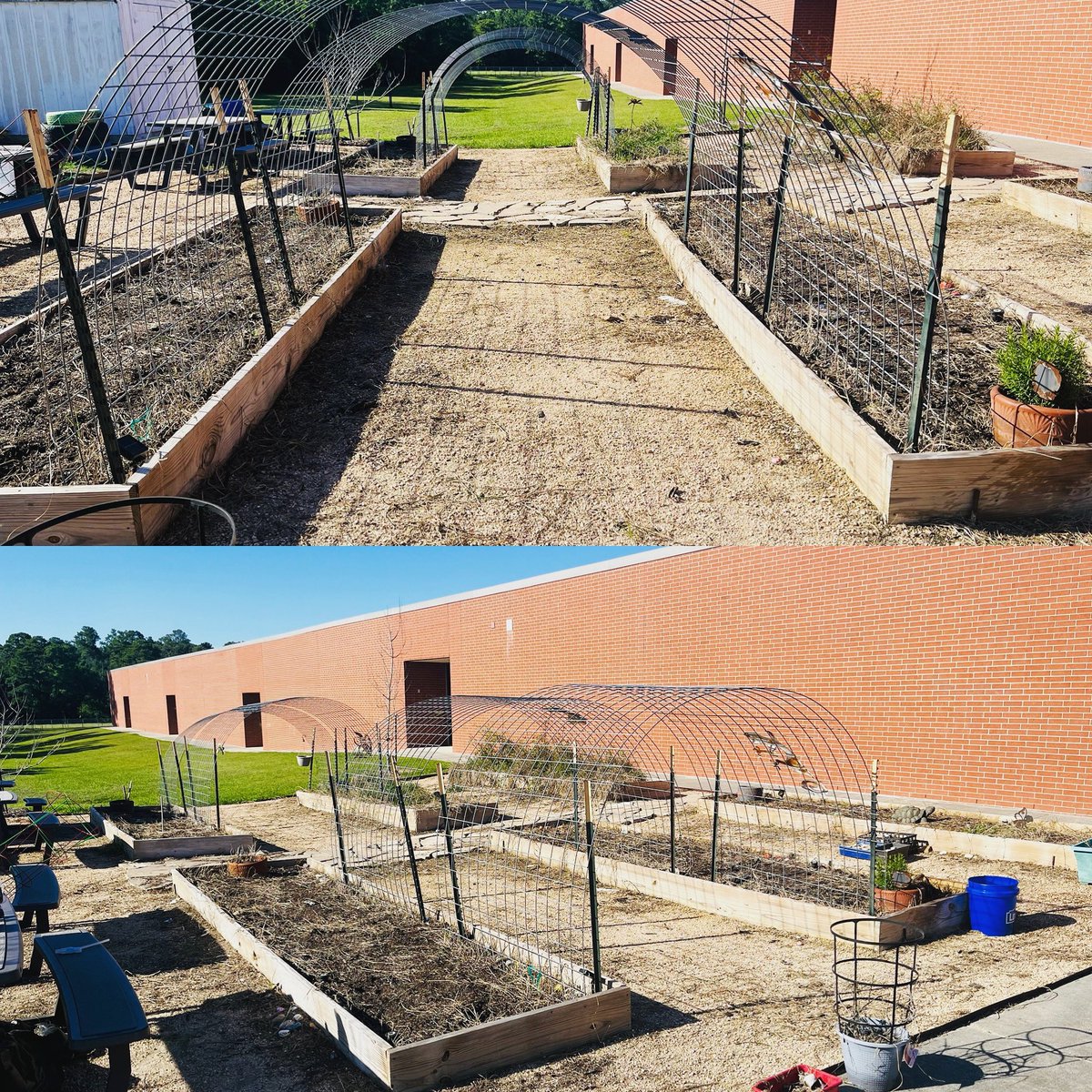 Back at it with @MetzlerKISD school garden. Can’t wait to see our students use this outdoor classroom! @BooneDanis @MissDyson3 @KleinISD