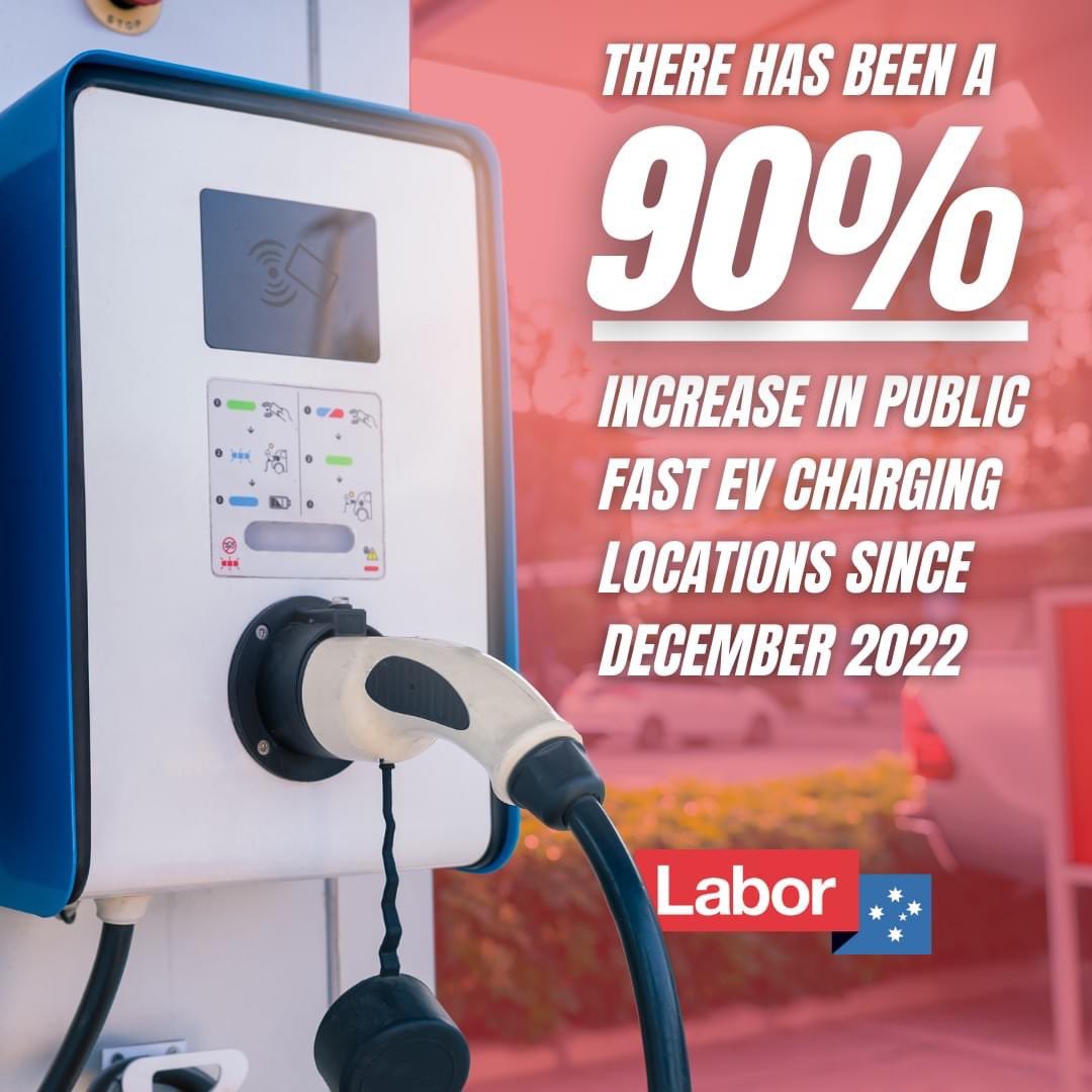 More high-speed EV chargers have been installed in the last 22 months under the Albanese Government than were installed in 9 years under the previous Government.