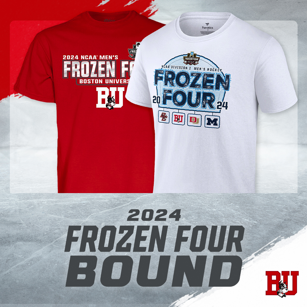 JUST IN...
Show Your Terrier Hockey Spirit &amp; Get Your Frozen Four Gear Today!

Red tee available in-store and both are available online at:
tinyurl.com/BU2024FrozenFo…