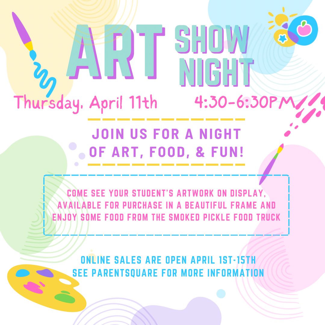 Art Night is next week…see Parent Square for more information!🎨🖌️🎨 #allotts #lottspto #artnight @lottspto