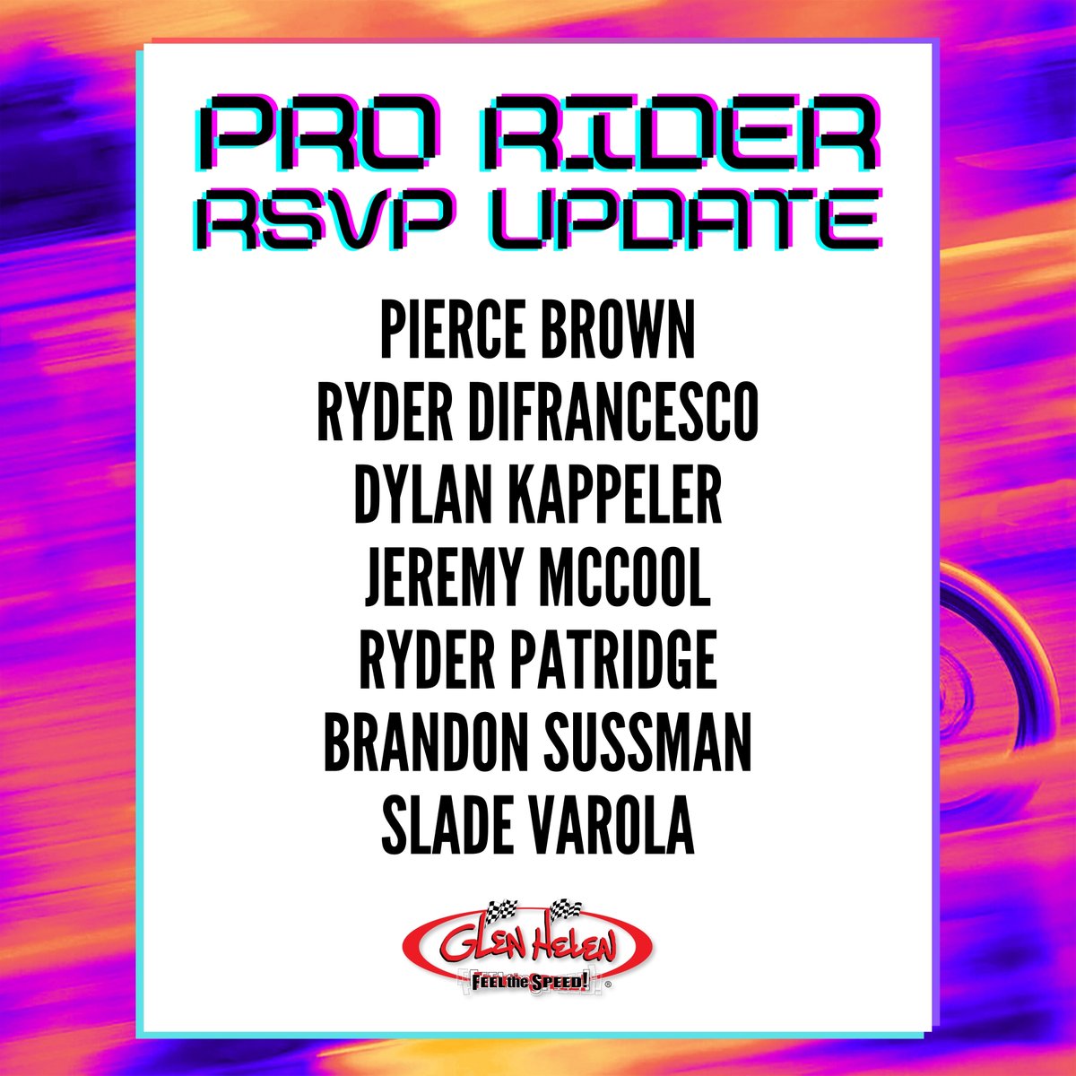 ⏱ 2024 Stopwatch National Pro Rider RVSP Update 🎟️ General Admission / (Non-Pro) Practice: shorturl.at/bmzO3 🏍️ Professional Racer RSVP: shorturl.at/nsCFM