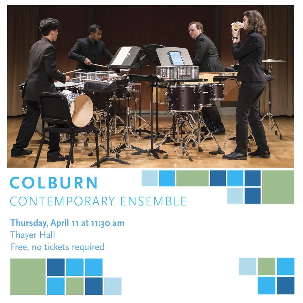 Directed by Ted Atkatz, the Colburn Contemporary Ensemble takes over next week's Performance Forum on Thursday, April 11, with original works from innovative 20th and 21st-century composers. Join us in-person in Thayer Hall or via livestream at 11:30 am. buff.ly/3U2RFO8