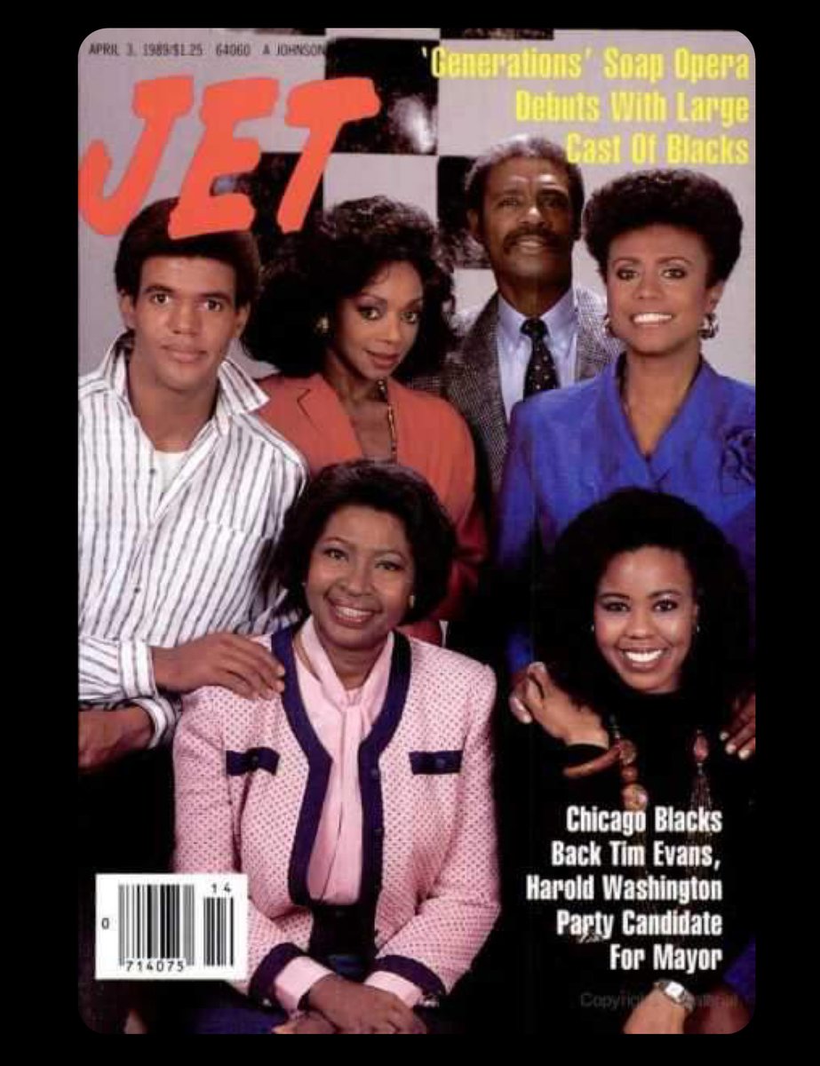 Praise for 'Generations!' Days after its premiere on NBC, Jet magazine featured the cast of the groundbreaking soap opera on its cover 35 years ago today.