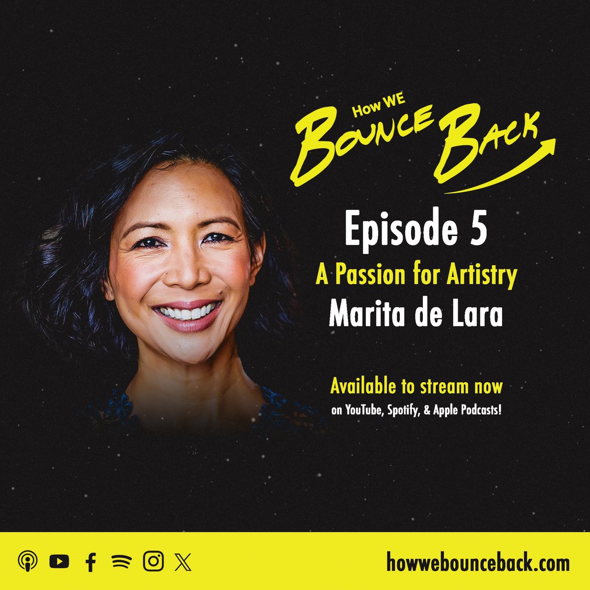 howwebounceback's tweet photo. Marita de Lara, a seasoned film &amp; TV actress, shares her experience working for This Is Us, General Hospital, Hawaii 5-0, and more.

YouTube: https://t.co/57NEC9QVWc

Apple Podcasts: https://t.co/nl7yWUte99

Episode 5 is available now on Spotify, Apple Podcasts, and YouTube! https://t.co/I531nVZFXw