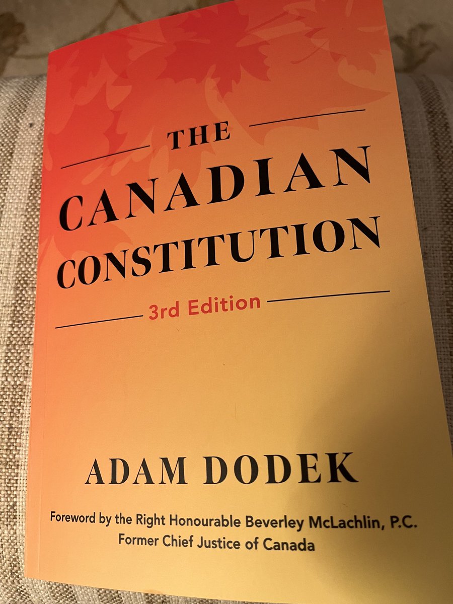 What is the issue with financial offers from the federal government to provinces? Some Premiers seem confused - no, yes or maybe? What does jurisdictional law have have to do with it? Find answers in the 3rd ed terrific book ⁦@ADodek⁩ « The Canadian Constitution « . #law