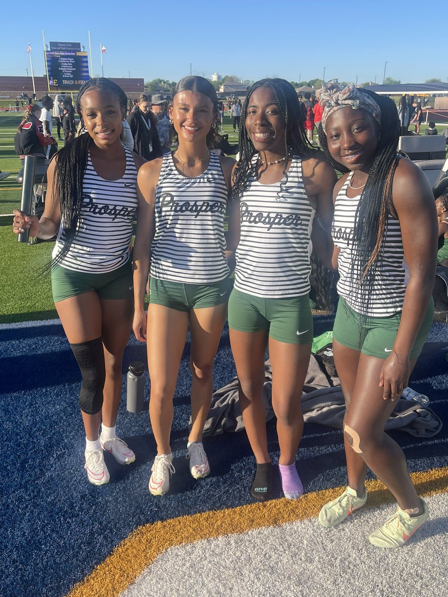 The 4x200 relay gets second and qualifies for the Area Meet. @ProsperISD @PISD_Athletics @ProsperHS @UTexas35
