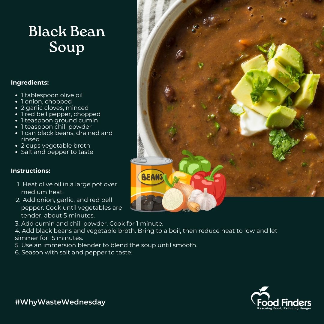 Try this Vegetarian Black Bean Soup! Packed with protein, fiber, and essential nutrients, this soup is perfect for those looking to fuel their body with wholesome ingredients. #nutritiontalks #FoodWastePreventionWeek #healthyactivelongbeach #LBCC #vikingvault