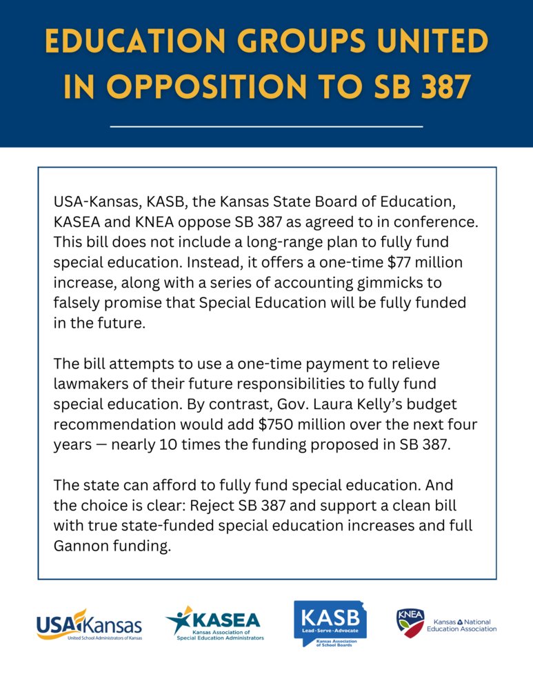 Education Groups United in Opposition to SB 387 usakansas.org/article/153559…