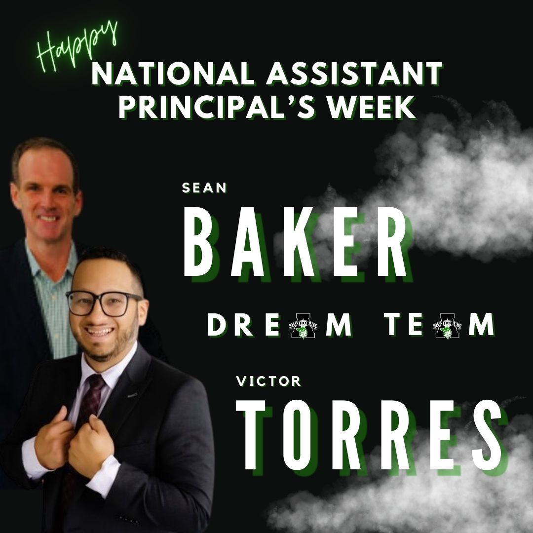It's National Assistant Principal's Week! Aurora High School is so fortunate to have the leadership of Mr. Sean Baker and Mr. Victor Torres as a DREAM TEAM serving our kids, colleagues and community! I'm grateful to work, learn and grow alongside them each and everyday!