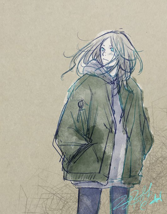 「closed mouth green jacket」 illustration images(Latest)｜3pages