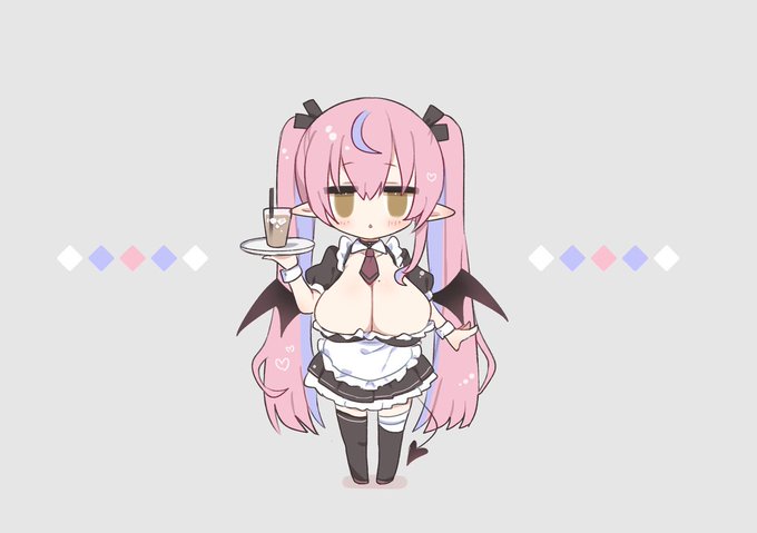 ファンカード絵〜
谷間をよーく見ると実はピンクサキュバスちゃんほくろあるんですねぇ 