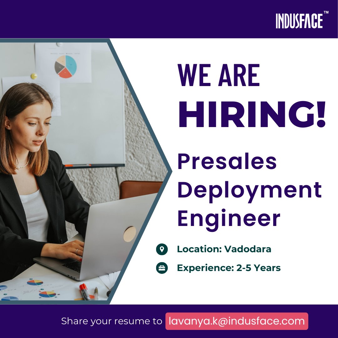 👉 We are hiring a #Presales Deployment Engineer for our #Vadodara office.

Experience required: 2-5 years

#presalesconsultant #valueengineering #solutionengineering #presalesanalyst #managedsecurity #securitysolutions #saastechnologies #cloudtechnologies #apptrana #indusface