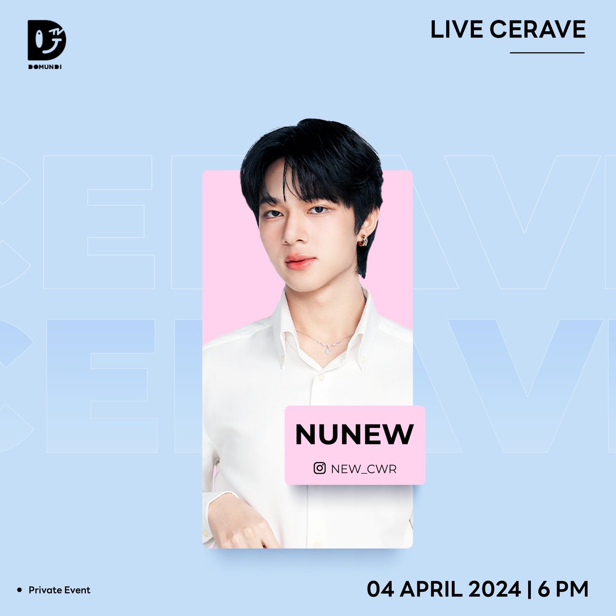 NuNew_IDN's tweet photo. ✨ TODAY SCHEDULE ✨
CeraVe Live
6 PM ( 🇹🇭 Time)
At Lazada TH
Trending will start at 5.45 PM with this keyword :
NuNew With CeraVe Cleanser
#.เซราวีคลีนเซอร์ผิวแข็งแรงกับนุนิว
@CwrNew
#Nunew #NanaNu #Nunew_IDN https://t.co/qm6EqfZYDF