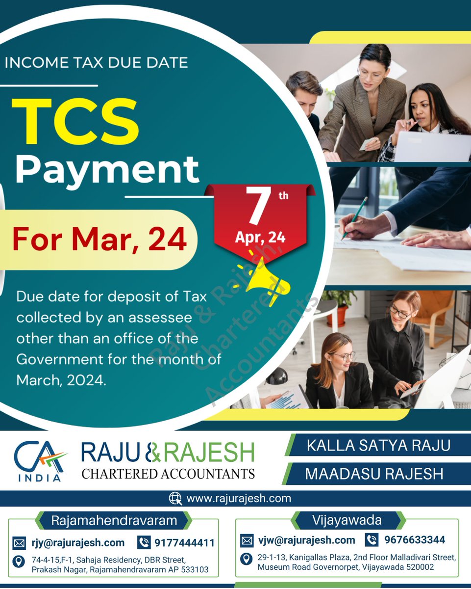 rajurajeshca's tweet image. TCS Payment #TCSPayment #TaxCollection #IncomeTax #Taxation #FinancialPlanning #TaxCompliance #TaxRegulations #FinancialManagement #TaxPayment #TaxAuthorities.