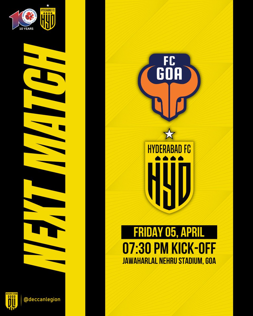 ⏭️🆙 FC Goa Off to the Western shores to take on the Gaurs! #HyderabadFC #WeAreHFC 💛🖤