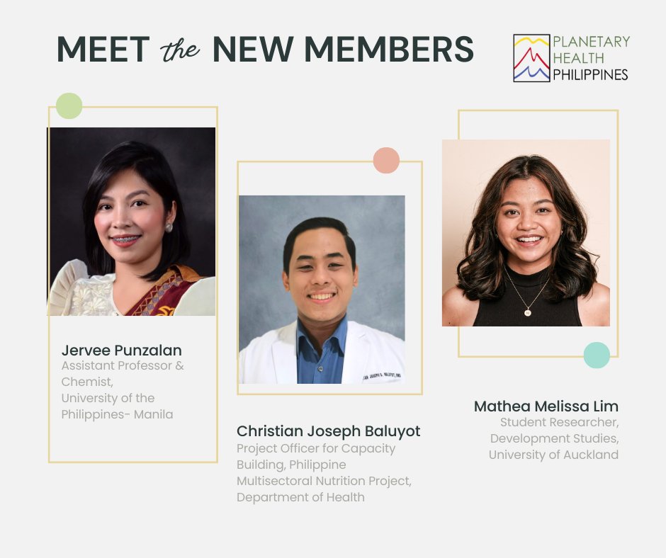 planethealthph's tweet photo. 🌏🇵🇭 Meet the new members of Planetary Health Philippines (PH²)! 🌟 
Get to know them and explore their inspiring contributions on our website: https://t.co/e2L6q9md6x 🙌🌱🌎 https://t.co/jVhxrDF7y9