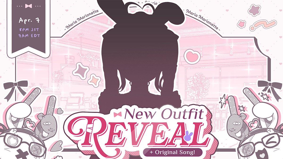 NEW OUTFIT REVEAL❤️‍🩹🐰新衣装お披露目 I'm finally going to be able to show you all my brand new, super shiny, extra cute outfit!!! Already feeling nervous for it 😅 ✨#DressUpMariring ✨ ~7th April 2024~ 🕘8PM JST | 7AM EDT | 11AM GMT🕘 ❤️‍🩹youtube.com/live/1PVUtvouz…❤️‍🩹