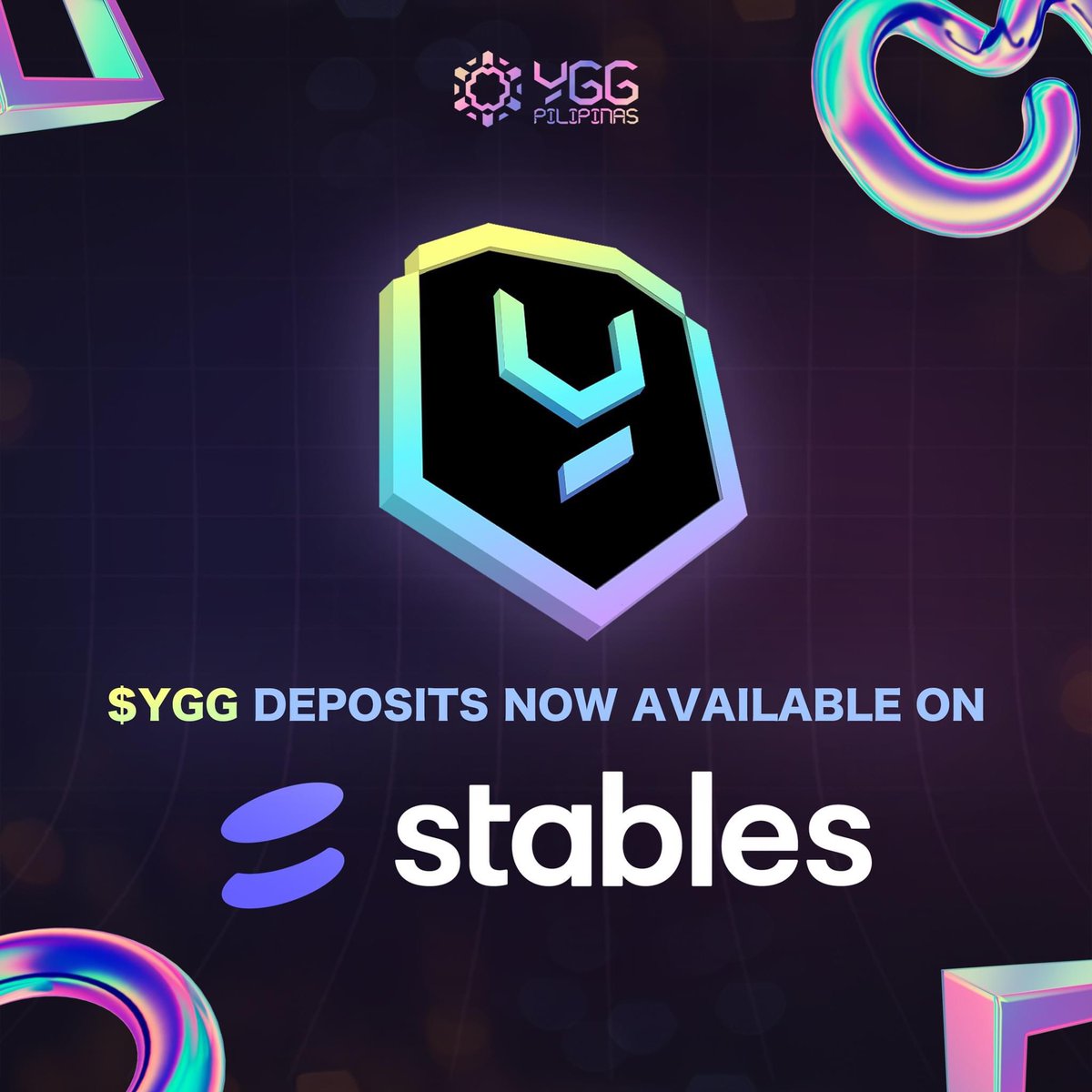 More wallets to support the $YGG Token! The $YGG Token is now supported by  @stables_money on the Polygon Blockchain. Starting today, you can deposit $ YGG on Polygon and instantly receive $USDC in