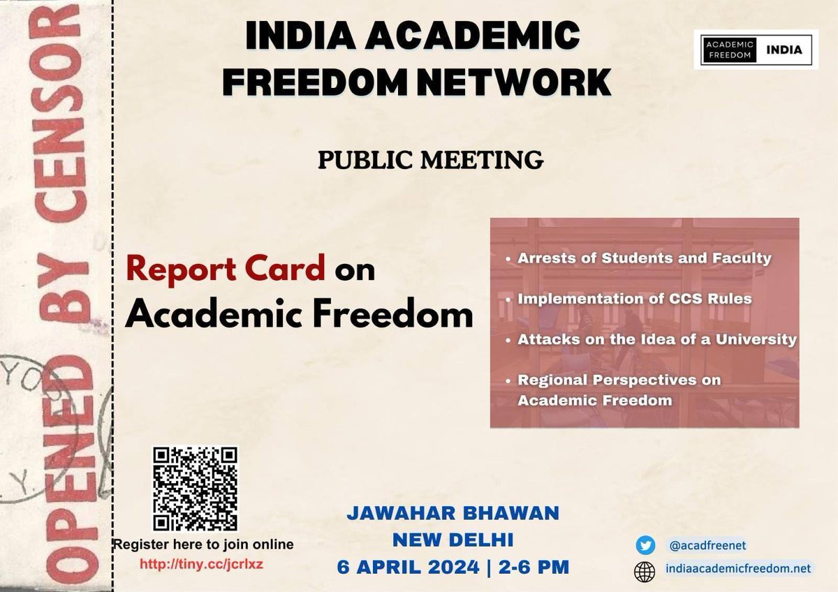 Do come in person or register to log in - we need to defend academic freedom in all our educational institutions. Education and environment are among the two biggest concerns of the past decade