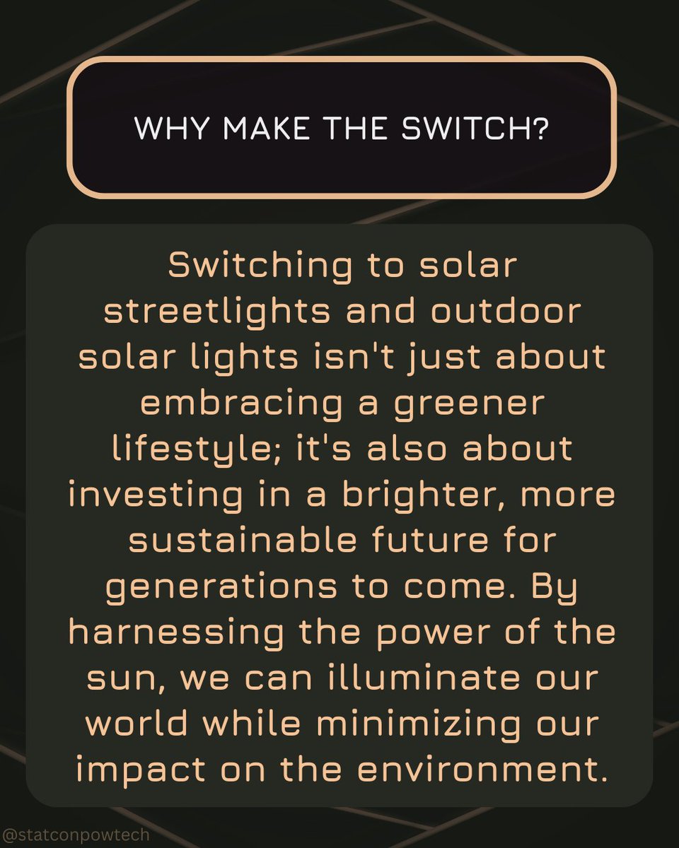 PowtechOfficial's tweet photo. Let's make the switch to sustainable lighting! ☀️
Discover how they work, their benefits, and how it's contributing to a greener future. Let's illuminate our world with the power of the sun!
#solarlighting #SustainableLiving #statconpowtech #solarliving #SaveThePlanet #SOLAR https://t.co/d2qTi4IB5m