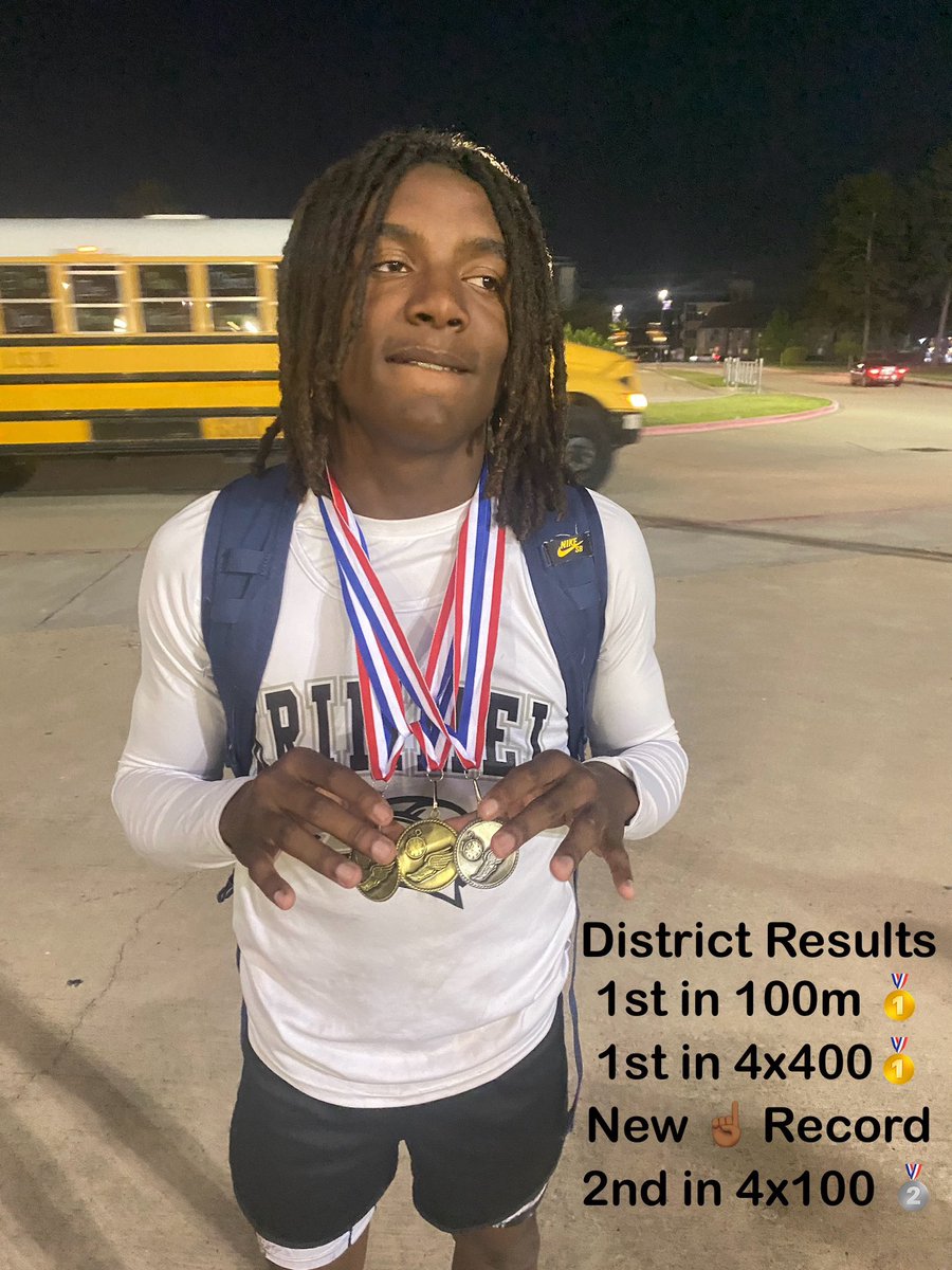 🚨New District Record Alert!!🚨 <a href="/KleinISDAth/">Klein ISD Athletics</a>  in 4x400 3:48🥇 District Champion in 100m 11.32🥇🏃🏾‍♂️💨 Got 🥈in 4x100 <a href="/KrimmelAthletic/">Krimmel Athletics</a> 7th Grade District Champs! #trackandfield