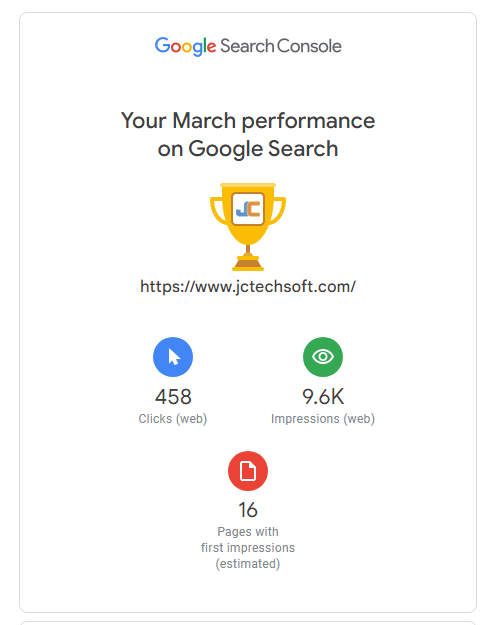 jctechsoft's tweet photo. 🌐 JC Techsoft Solution Website March 2024 Performance on Google Search.🎯
👍 Thank you Google!!!
https://t.co/iAZI9AiU5I
#google #GoogleSearch #GoogleSearchMarch #GoogleSearch2024 #GoogleSearchConsole #GoogleSearchResult  #maharashtra #india #jctechsoft #jctechsoftsolution https://t.co/UtmeIOOzfC
