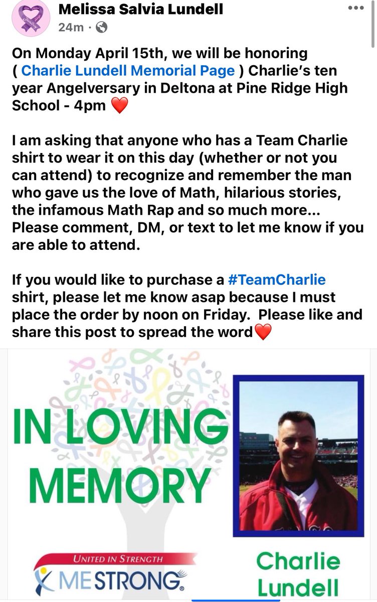 #TeamCharlie @PineRidgeHS 
4:00pm on Monday, April 15th