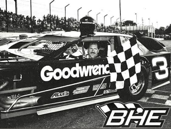 1991. Dale in a Bob Harris IMCA Modified at Hawkeye Downs Speedway in Cedar Rapids Iowa. Dale won. Kelly Shyrok shook the car down for Dale and actually turned faster laps than the Intimidator.