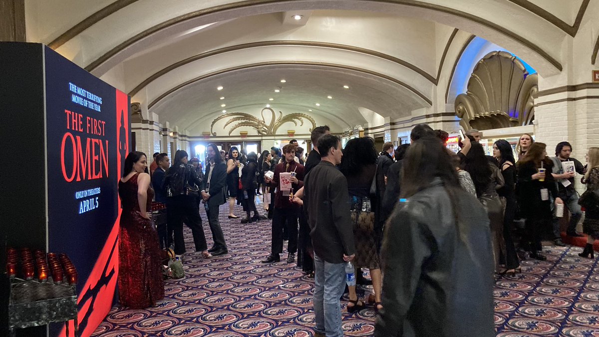 PerdysWardrobe's tweet photo. Fun screening at a beautiful Old Hollywood theater of a gorgeously cinematic film that’s like a trip to Rome veered into the 1970s then took a dip down to the darkside. Thank you @20thcentury &amp; @PhantomFour for a great time. Don’t watch much horror, really enjoyed THE FIRST OMEN. https://t.co/QQYya41TnU