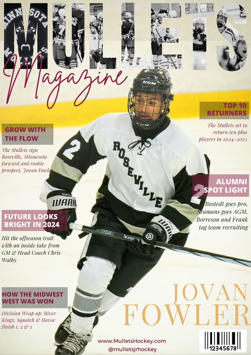 MulletsJrHockey's tweet image. The Minnesota Mullets are very excited to announce the signing of forward and Roseville, Minnesota native Jovan Fowler for the 2024-2025 season. Welcome to the family, Jovan!!! #GrowWithTheFlow @rosevilleboys_hockey