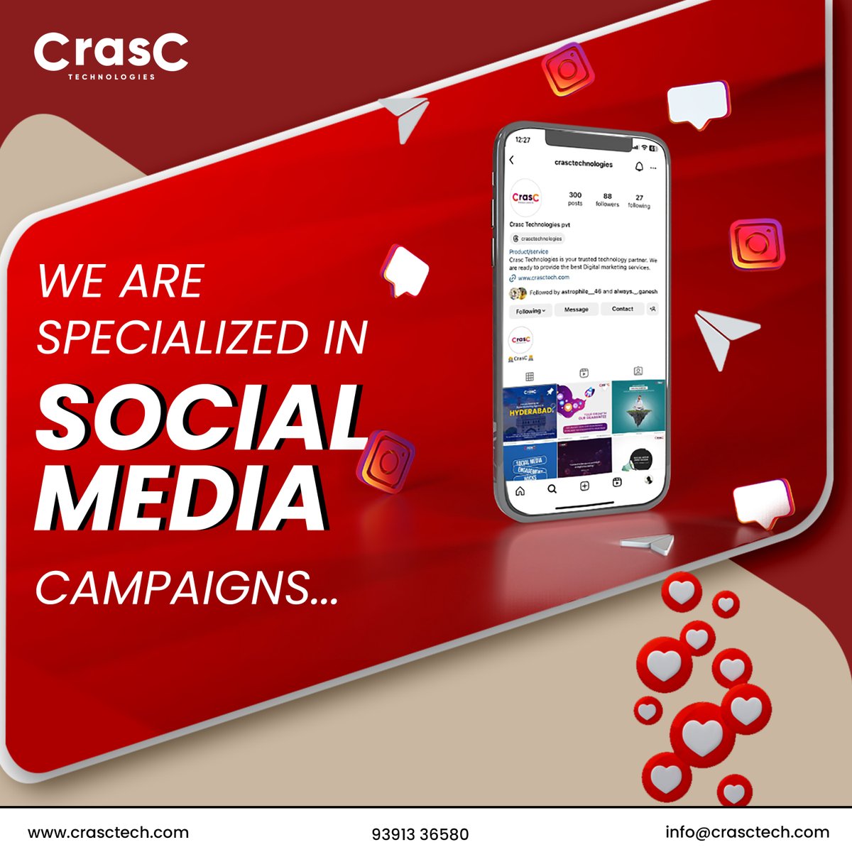 💼 At Crasctech, we understand the power of good design in driving social media engagement! 📱 💻 Let our specialized campaigns and visually appealing content take your brand to new heights.📈 #crasctech #digitalmarketing #socialmediamarketing #campaigns #Twitter #Trending