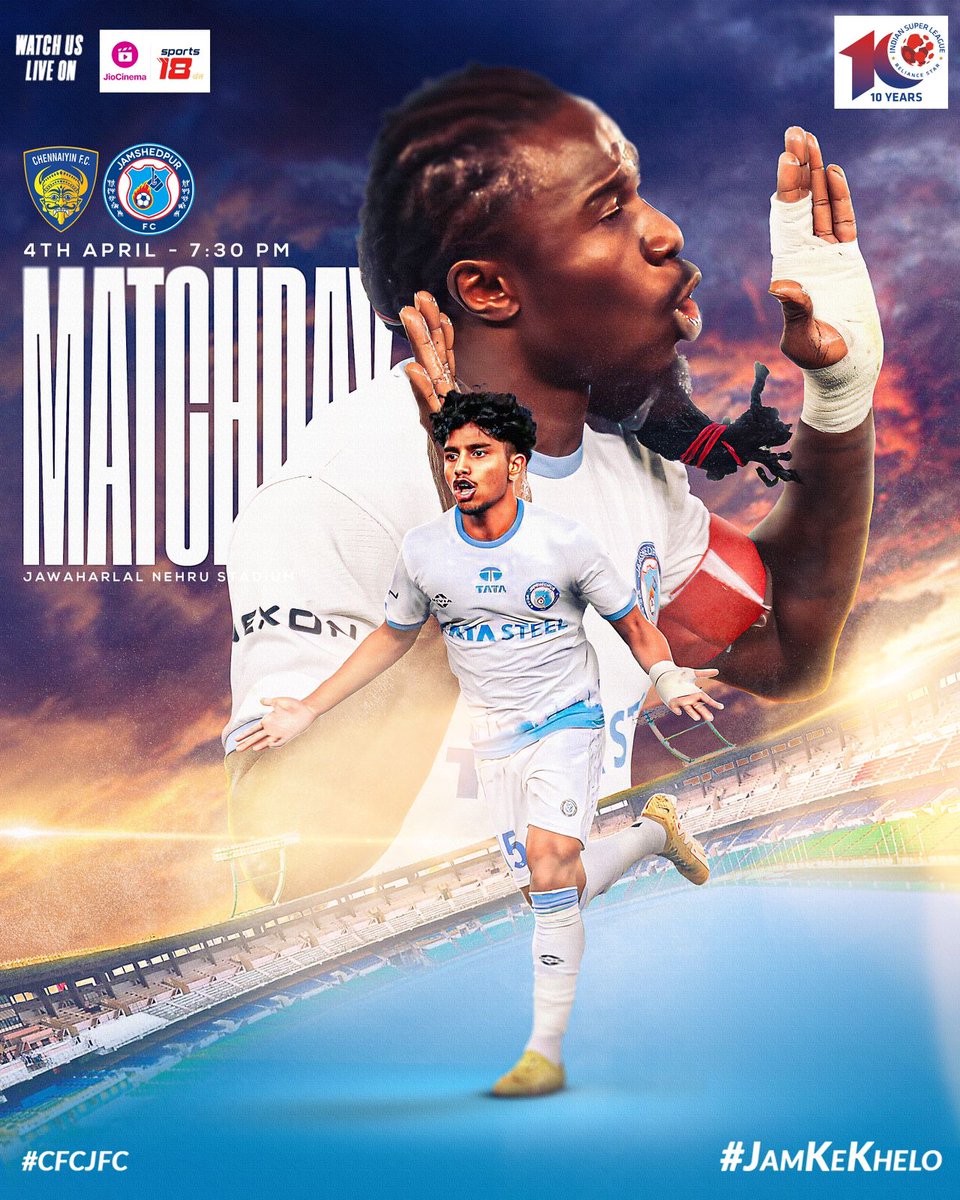 JamshedpurFC's tweet image. It&apos;s matchday and we are pumped 😎 

#CFCJFC #JamKeKhelo #ISLonSports18 #ISL10 #ISLonJioCinema #matchday
