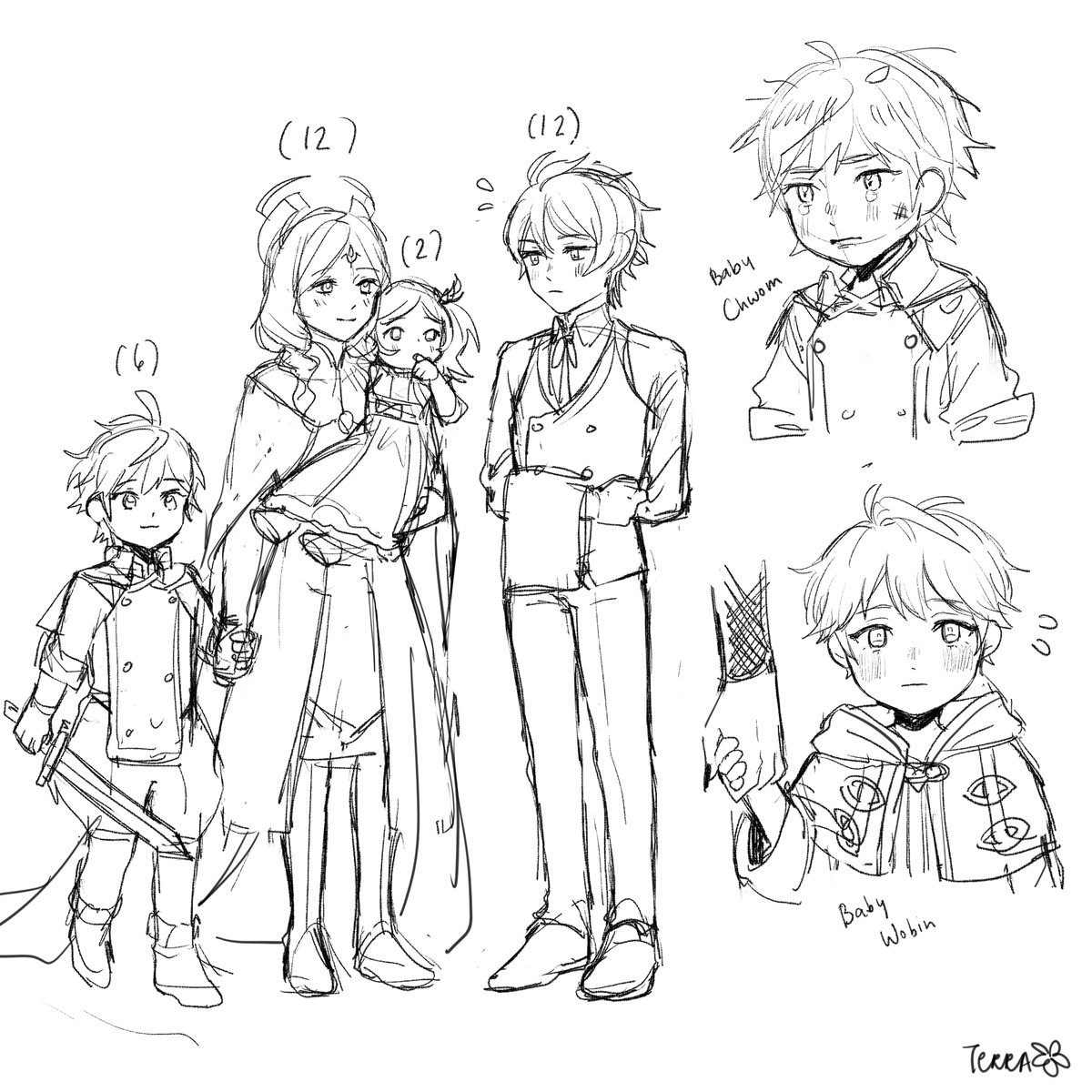 cries found my super old baby doodles from years ago 😭😭😭 now im so tempted to redraw aaaaa 