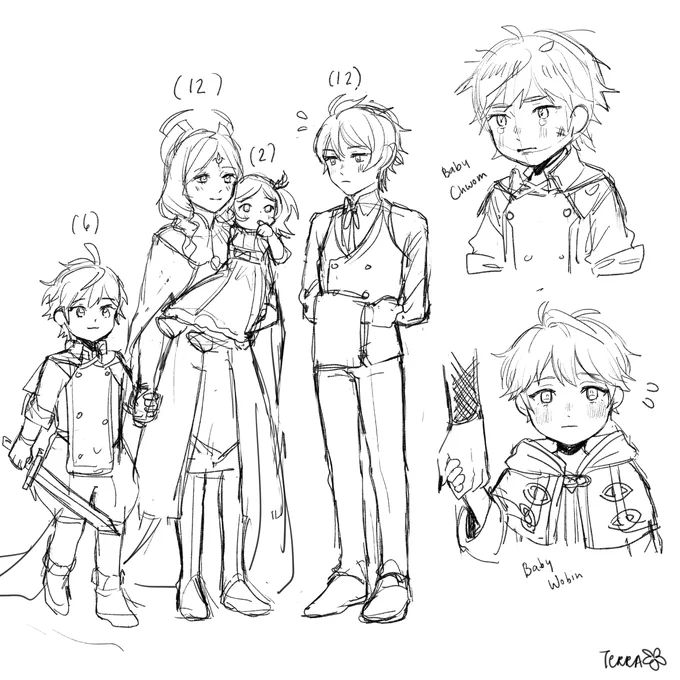 cries found my super old baby doodles from years ago 😭😭😭 now im so tempted to redraw aaaaa 