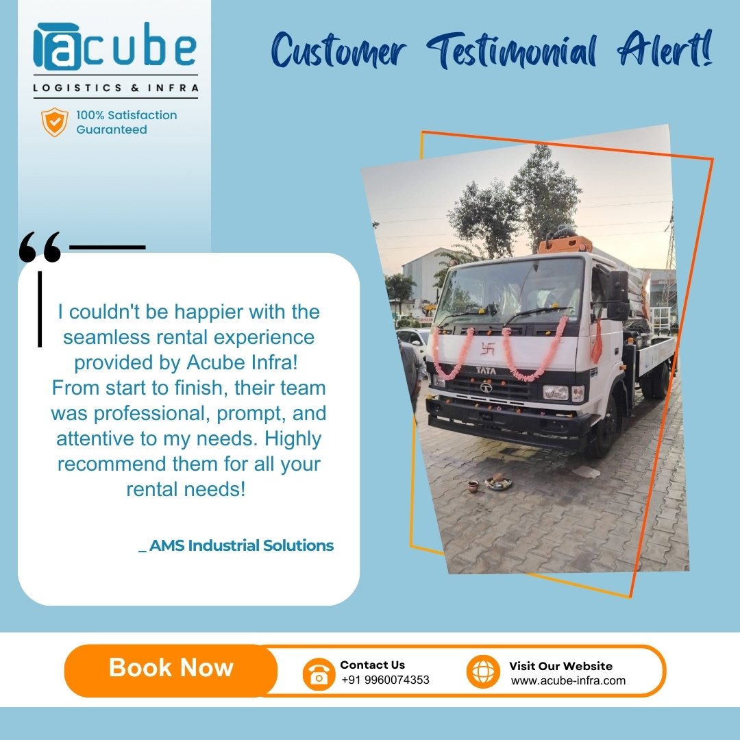 🌟 Customer Testimonial Alert! 🌟

👉 We're thrilled to share this amazing feedback from one of our valued customers at Acube Infra Rental Service! 🚀

#AcubeInfra #CustomerTestimonial #RentalService #HappyCustomer #SeamlessExperience #ProfessionalService #SatisfiedClient